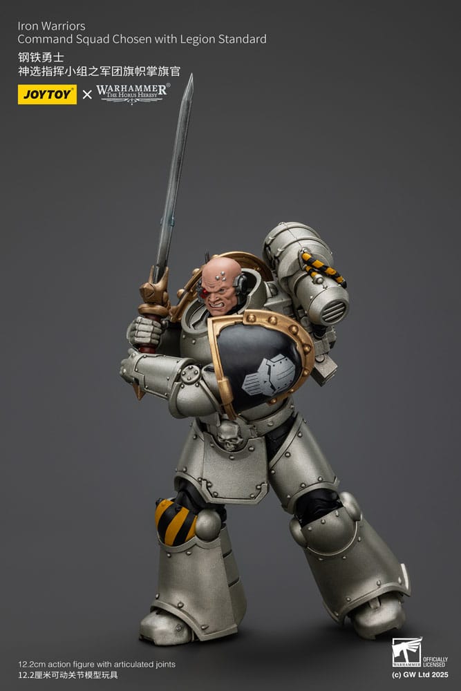 Warhammer The Horus Heresy Action Figure 1/18 lron Warriors Command Squad Chosen with Legion Standard 12 cm - M 5