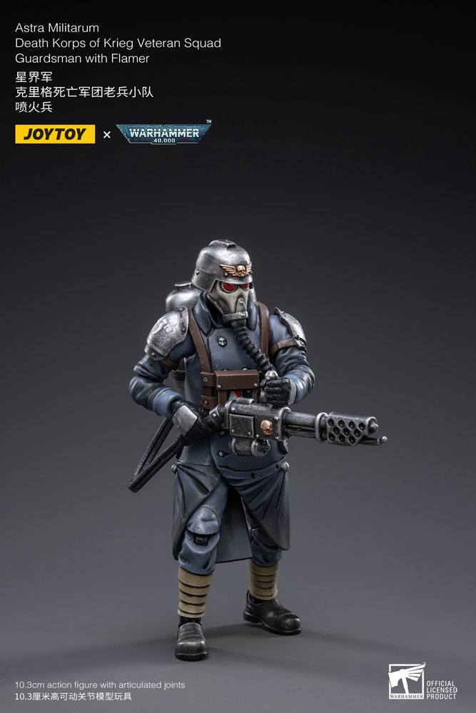 Warhammer 40k Action Figure 1/18 Death Korps of Krieg Veteran Squad Guardsman with Flamer 10 cm - M 3