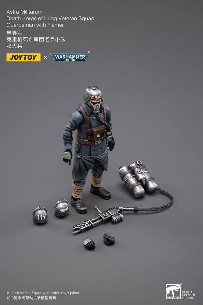 Warhammer 40k Action Figure 1/18 Death Korps of Krieg Veteran Squad Guardsman with Flamer 10 cm - M 5