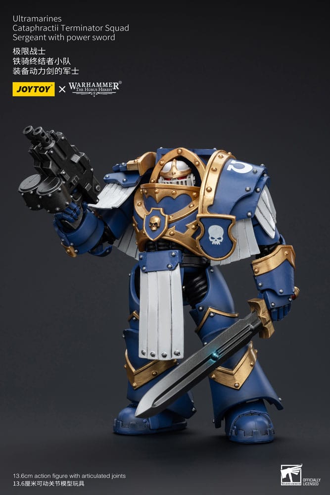Warhammer The Horus Heresy Action Figure 1/18 Ultramarines Cataphractii Terminator Squad Sergeant With Power Sword 14 Cm - M 2