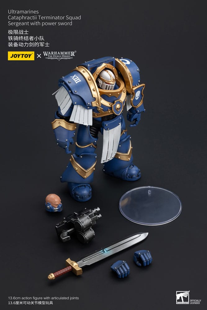 Warhammer The Horus Heresy Action Figure 1/18 Ultramarines Cataphractii Terminator Squad Sergeant With Power Sword 14 Cm - M 5