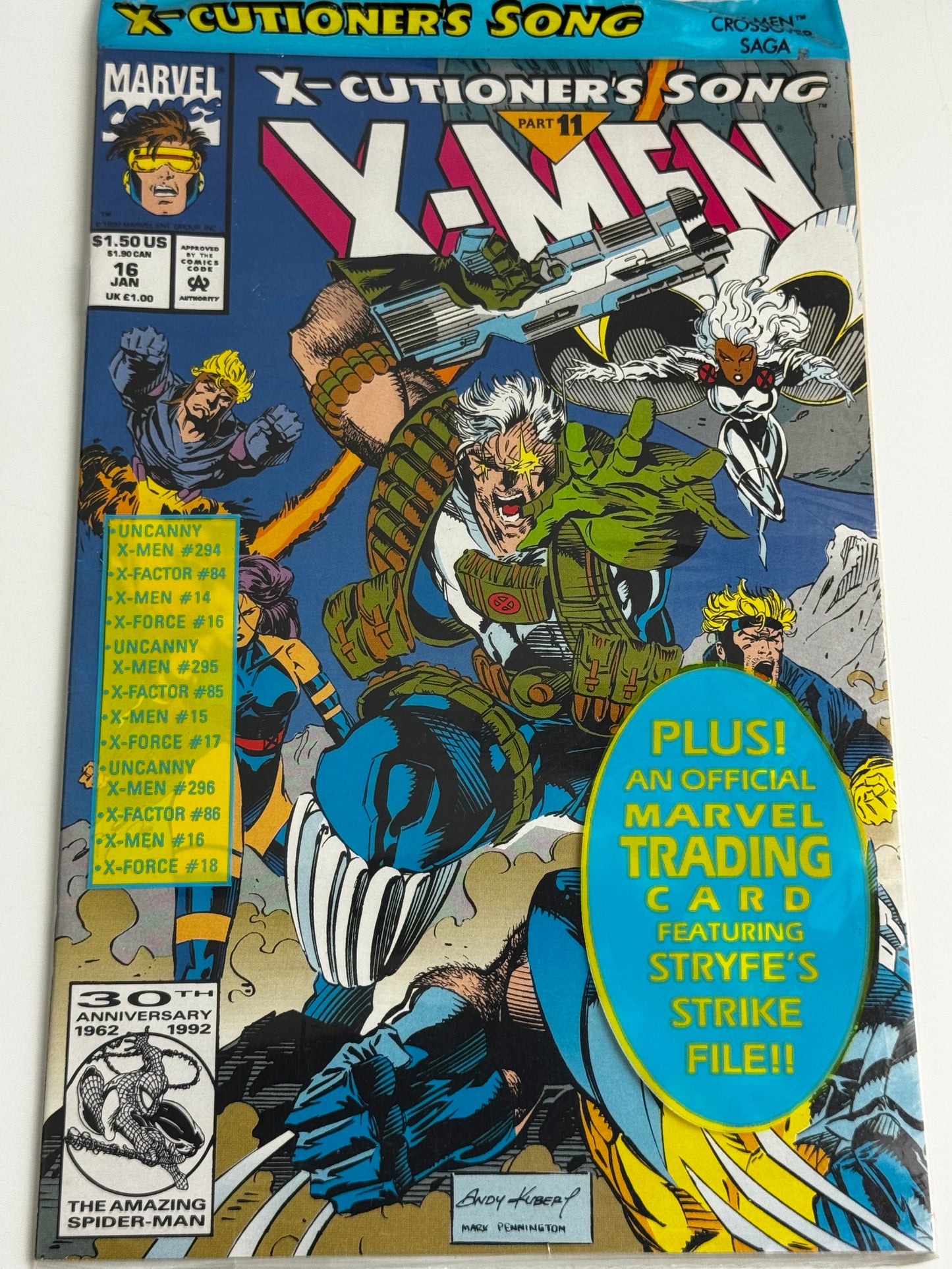 1992 - X-Men, Vol. 1 #16 Var. A - Part 11: Conflicting Cathexes - NM- - ENG 1