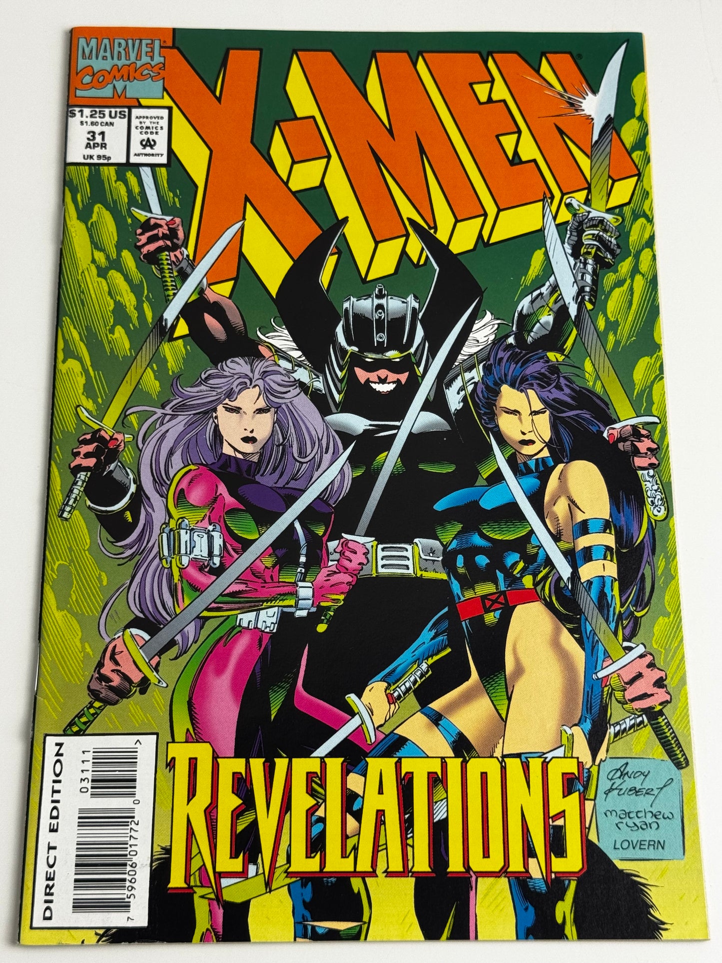 1994 - X-Men, Vol. 1 #31 Var. A - Part 1: The Butterfly and the Hawk - NM- - ENG 1