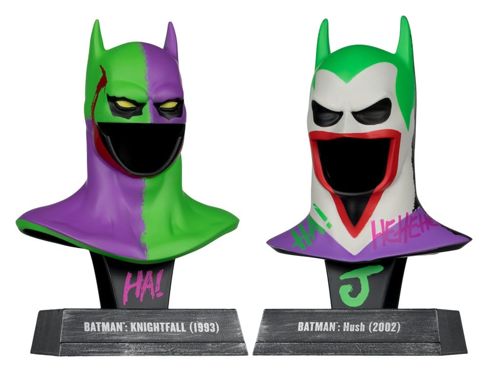 Batman DC Direct Mini Replica 1/3 2-Pack Batman Cowls Hush & Knightfall (Jokerized) (Gold Label) 18 cm - M 1