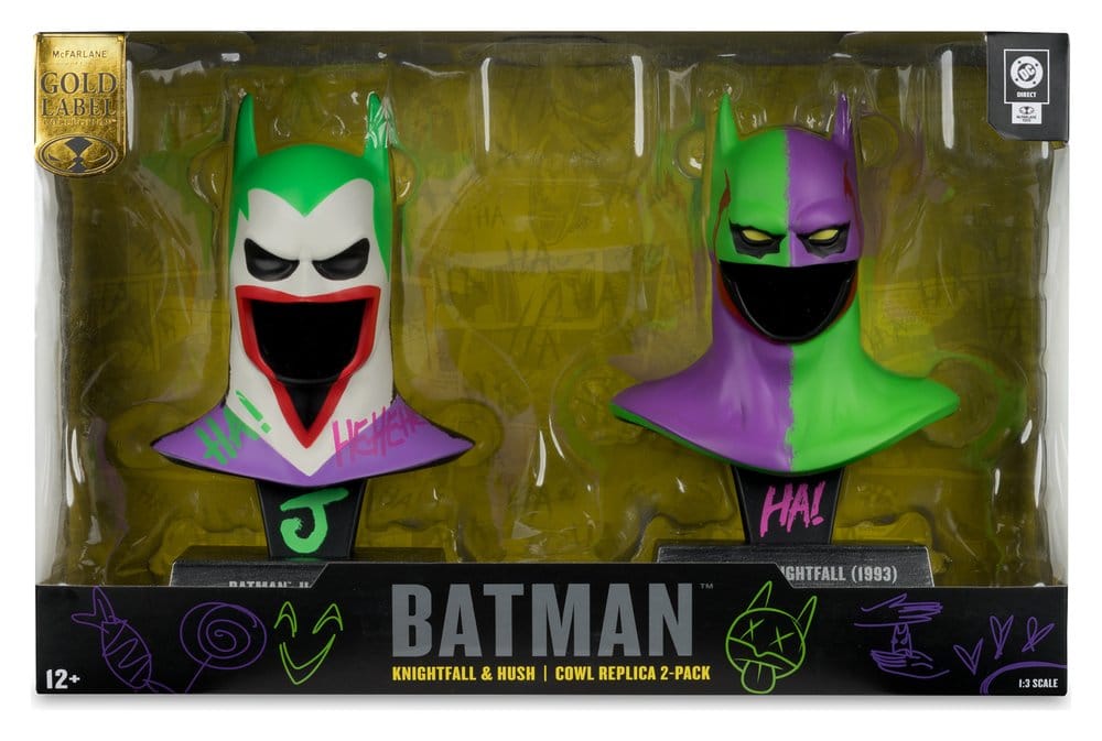 Batman DC Direct Mini Replica 1/3 2-Pack Batman Cowls Hush & Knightfall (Jokerized) (Gold Label) 18 cm - M 4