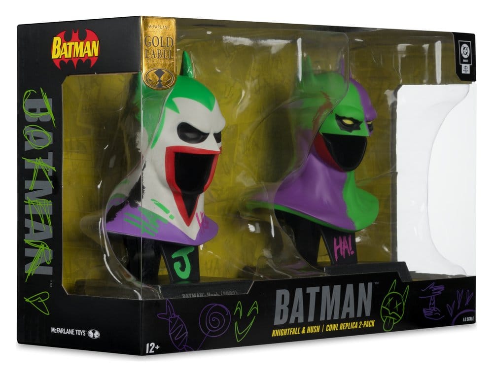 Batman DC Direct Mini Replica 1/3 2-Pack Batman Cowls Hush & Knightfall (Jokerized) (Gold Label) 18 cm - M 5