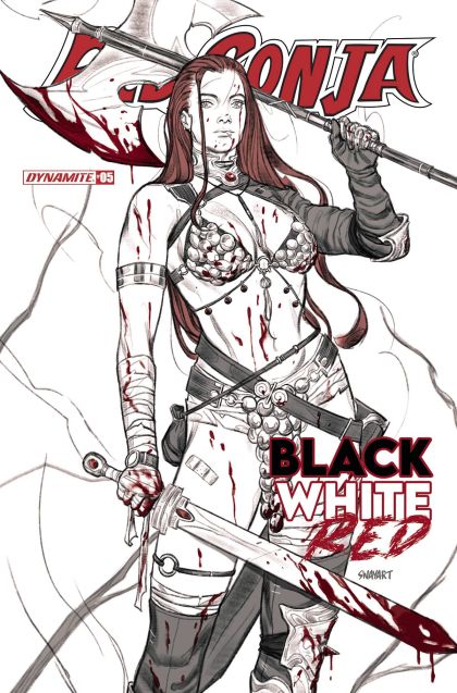 2021 - Red Sonja: Black, White & Red #5 Var. B - The Hunted; The Chill Touch of Sorcery!; Erick the Black, He-Demon with an Axe - M - ENG - PRE-ORDER 1