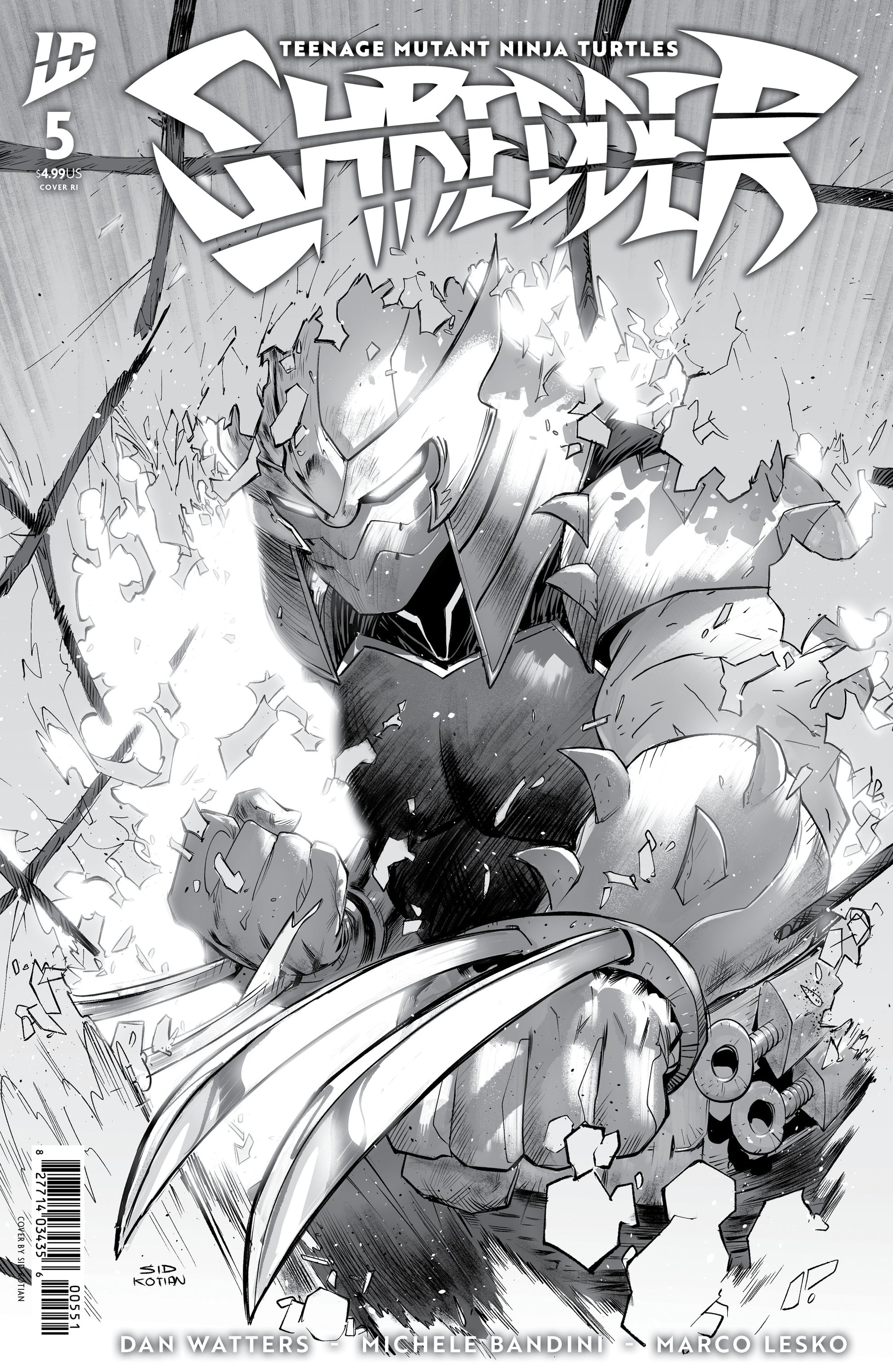 2025 - Teenage Mutant Ninja Turtles: Shredder #5 Cvr E Inc 1-25 Sid Kotian B&W Var - M - ENG 1