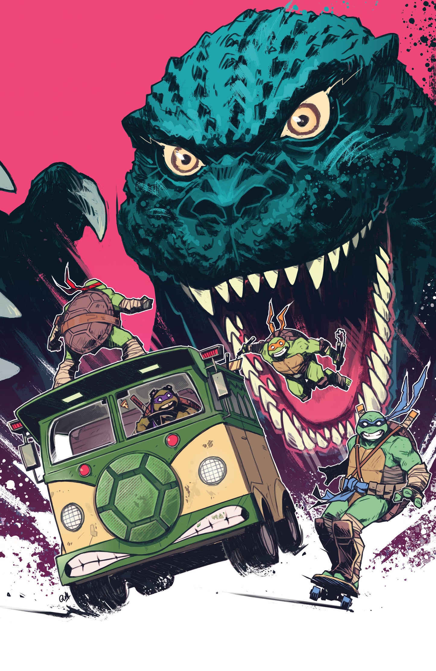 2025 - Teenage Mutant Ninja Turtles X Godzilla #3 Cvr D Inc 1-25 Caspar Wijngaard Var - M - ENG 1