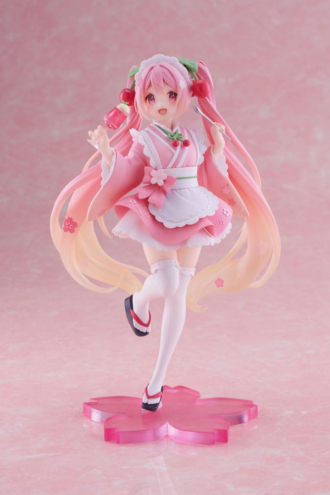 Hatsune Miku PVC Statue Newley Written Sakura Miku Japanese Cafe Ver. Reissue 18 cm - M 1