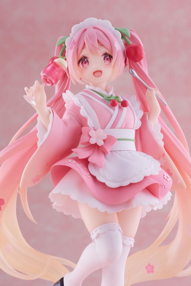Hatsune Miku PVC Statue Newley Written Sakura Miku Japanese Cafe Ver. Reissue 18 cm - M 5