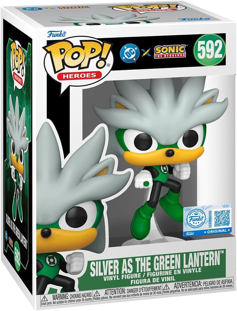 DC's Justice League and Sonic the Hedgehog POP! Movies Vinyl Figures Silver as The Green Lantern 9 cm - M 1