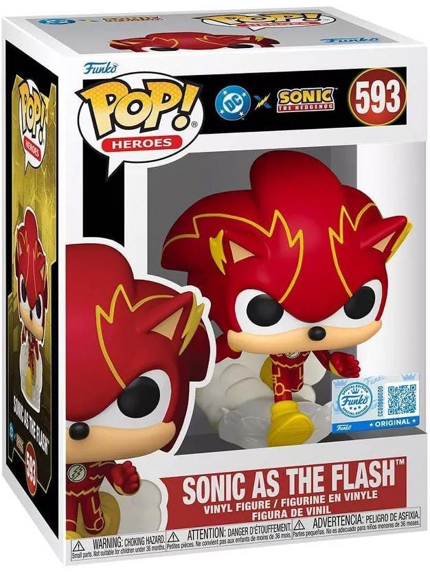 DC X Sonic The Hedgehog Pop! Heroes Vinyl Figure Sonic As The Flash 9 Cm - M 1