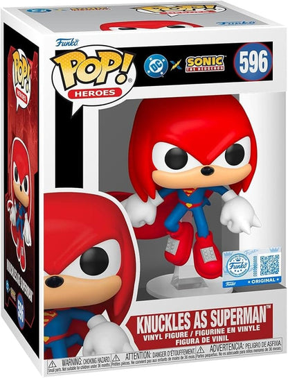 DC X Sonic The Hedgehog Pop! Heroes Vinyl Figure Knuckles As Superman 9 Cm - M 1