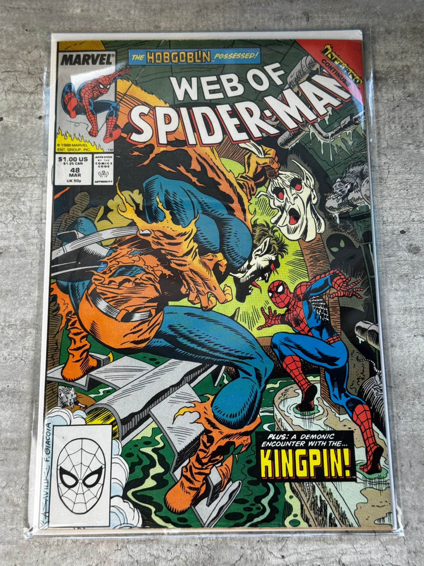 1988 - Web of Spider-Man, Vol. 1 #48 Var. A - Eyes of the Demon - NM - ENG 1