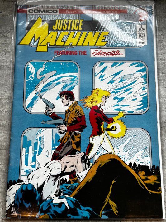 1986 - Comico - Justice Machine featuring the Elementals #4 Var. A - NM- - ENG 1