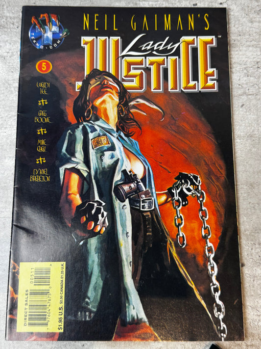 1995 - Tekno Comix - Neil Gaiman's Lady Justice (Tekno Comix) #5NM+ - ENG 1