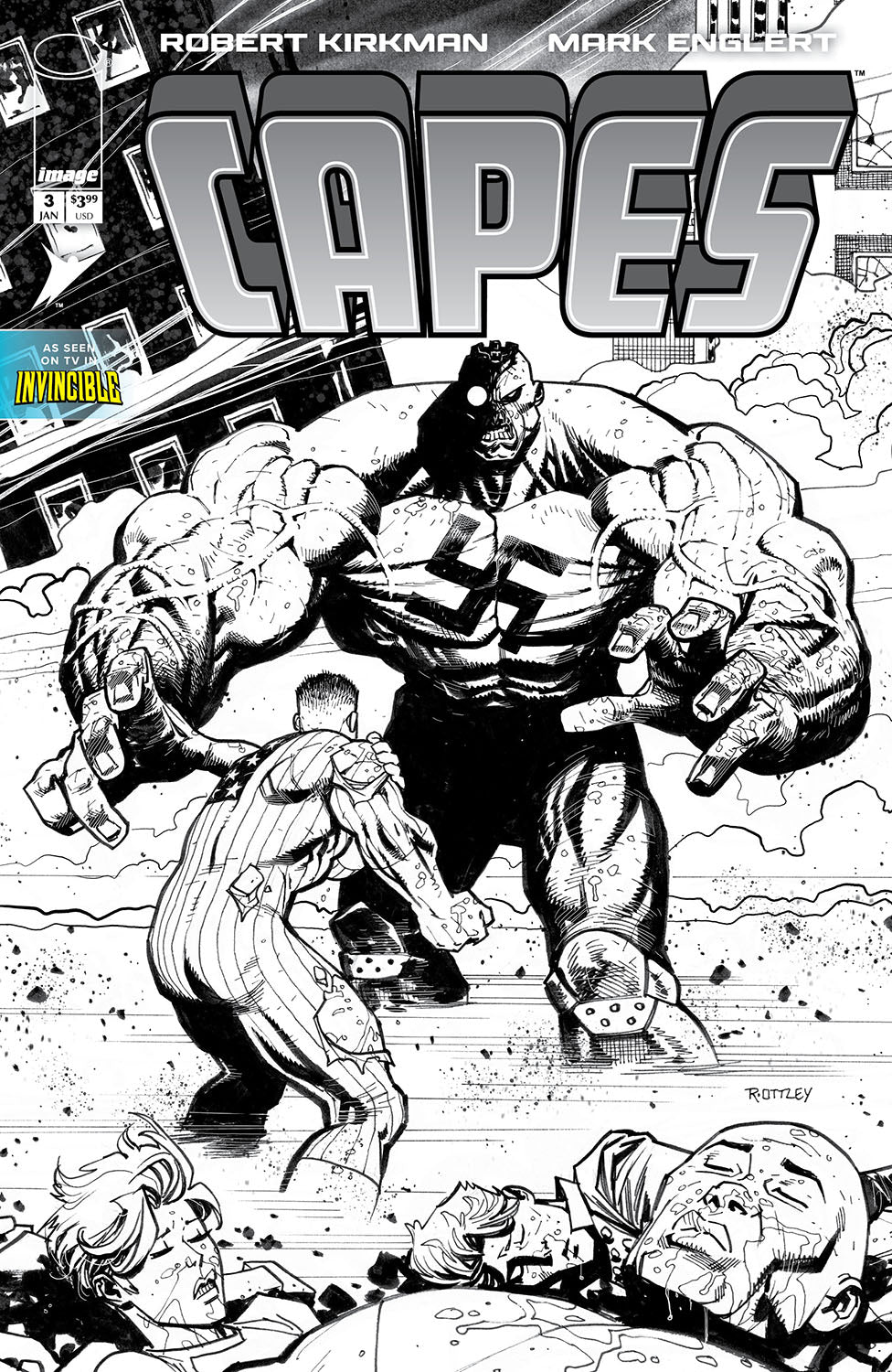 2025 - Capes #3 Cvr E Inc 1-50 Ryan Ottley B&W Var - M - ENG 1