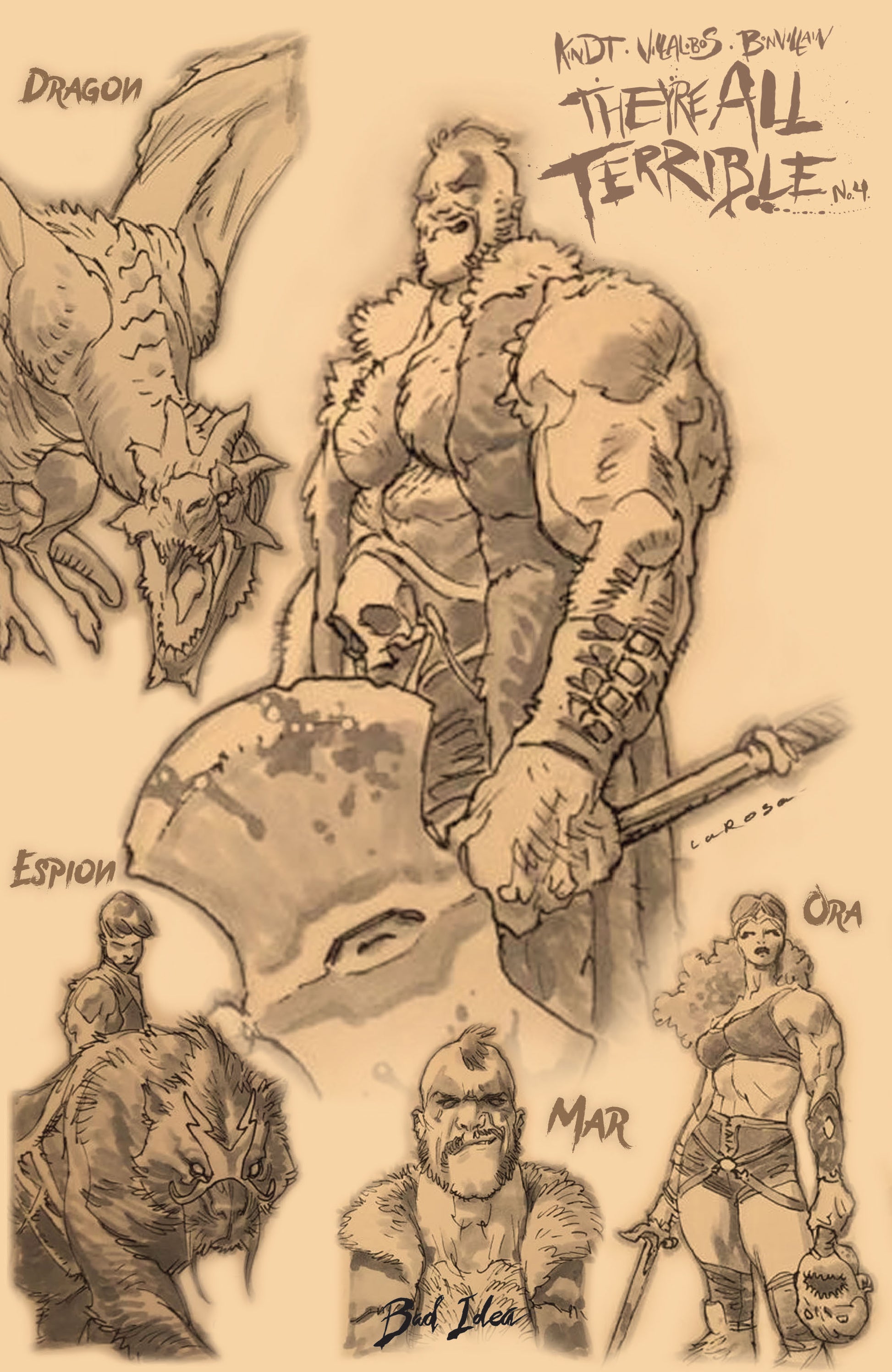 2025 - Theyre All Terrible #4 (Of 4) Cvr B Lewis Larosa Character Sketch Var - M - ENG 1