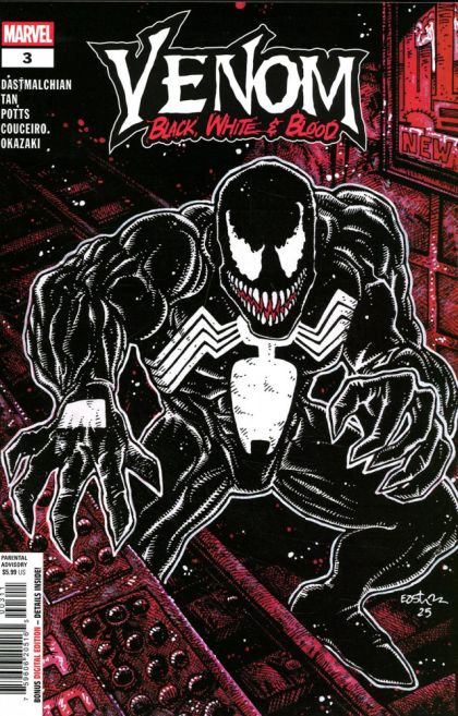 2025 - Venom: Black, White & Blood #3 Var. A - Stalker Syndrome / Toxic Relationship / Ninja Venom - M - ENG - PRE-ORDER 1